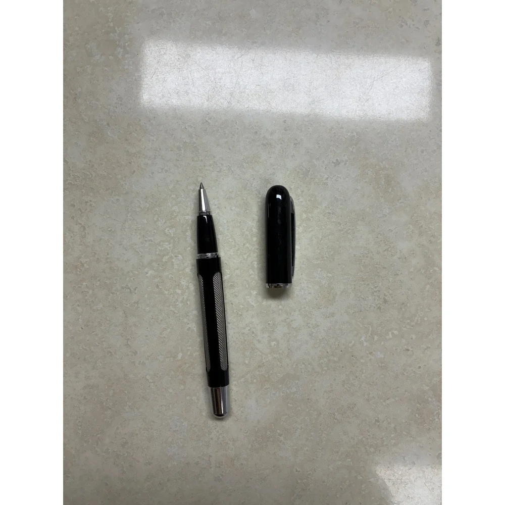 Libelle Chromatix Rollerball Pen Gloss Black & Woven Stainless Steel Mesh
